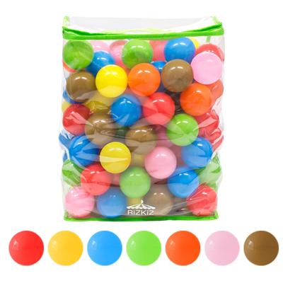 RiZKiZ Colored Balls, 7 Colors, 100 Balls, 7cm Diameter [Soft Polyethylene] (For Pools, Ball Pits, and Ball Houses)