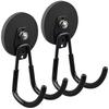 MUTUACTOR Schwerlast-Magnet-Haken, 2er-Pack, Extragroß, Schwarz, zum Aufhängen von Elektrowerkzeugen, Werkzeugkästen, Schlagbohrern und Akku-Elektrowerkzeugen