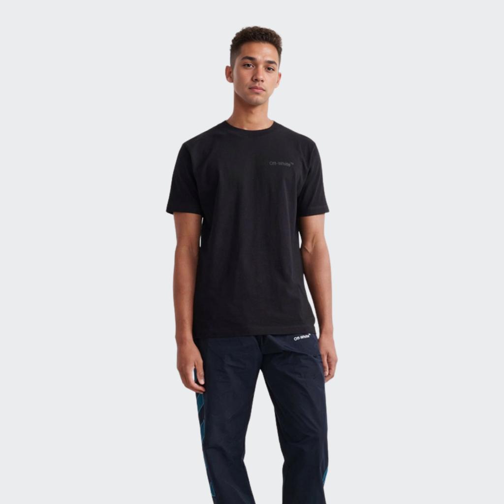 Off-White Diag Tab Over Short-Sleeve Tee Black/Black Men Tops OMAA038C99JER0041010
