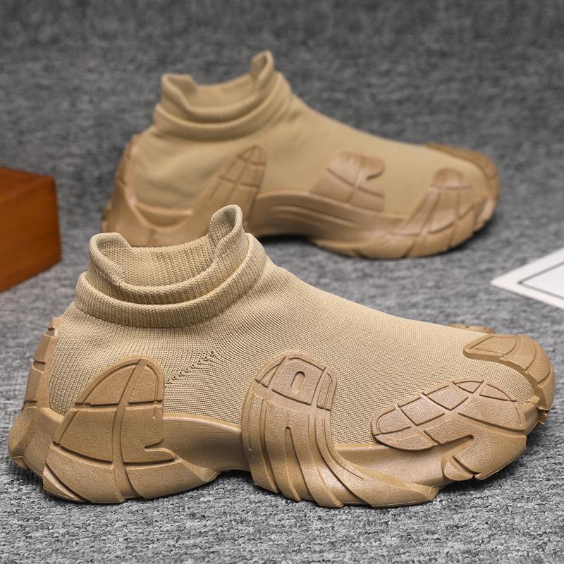 Spring new parent-child shoes fashionable versatile couple sports casual shoes women's flying woven breathable soft-soled socks shoes