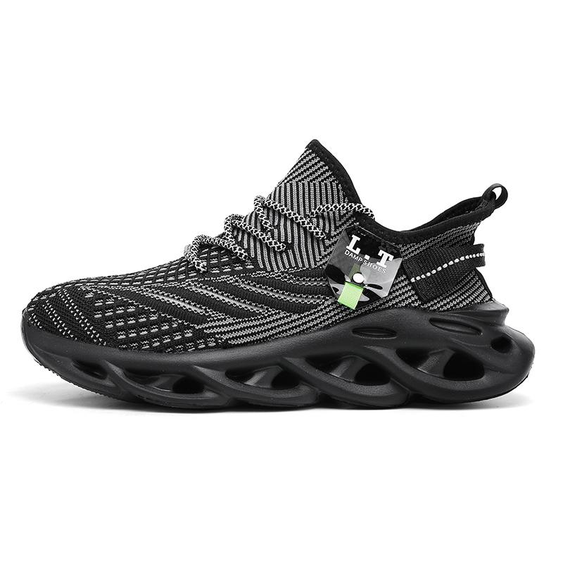 39-48 Summer Men's Large  Sports Shoes Breathable Flying Weave Sports Casual Shoes Thick Sole Blade Mesh Fashion Coconut Running Shoes