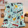 Rock Music Blanket Electric Guitar Punk Style Air Conditioning Blanket Office Nap Blanket Flannel Blanket