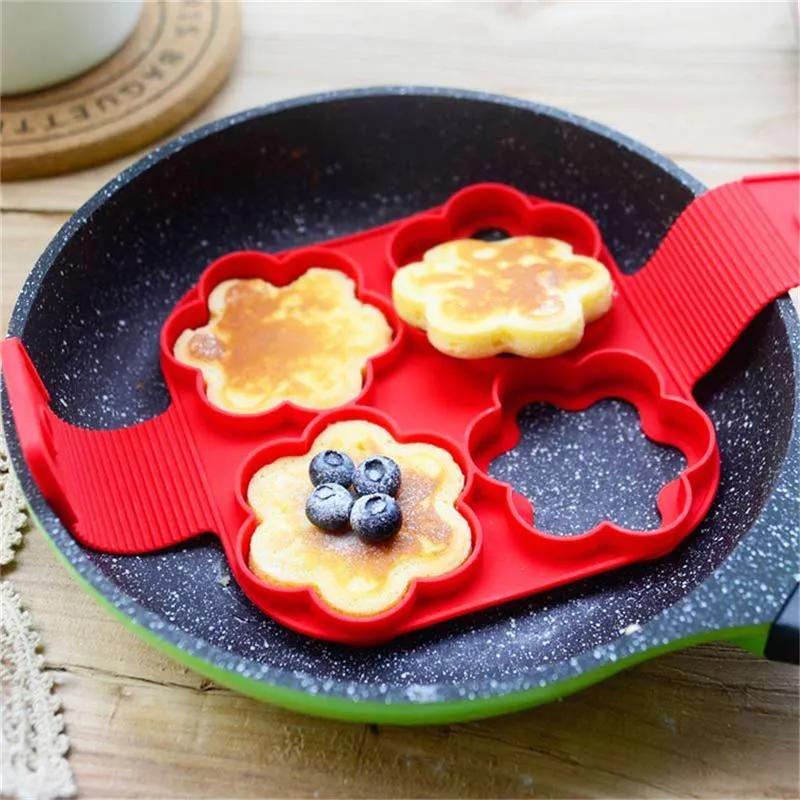 Stampo per Frittelle d'Uovo Anello per Pancake in Silicone Antiaderente Cuoci Uova Formatore per Uova Fritte Stampini per Omelette Accessori per la Cottura in Cucina