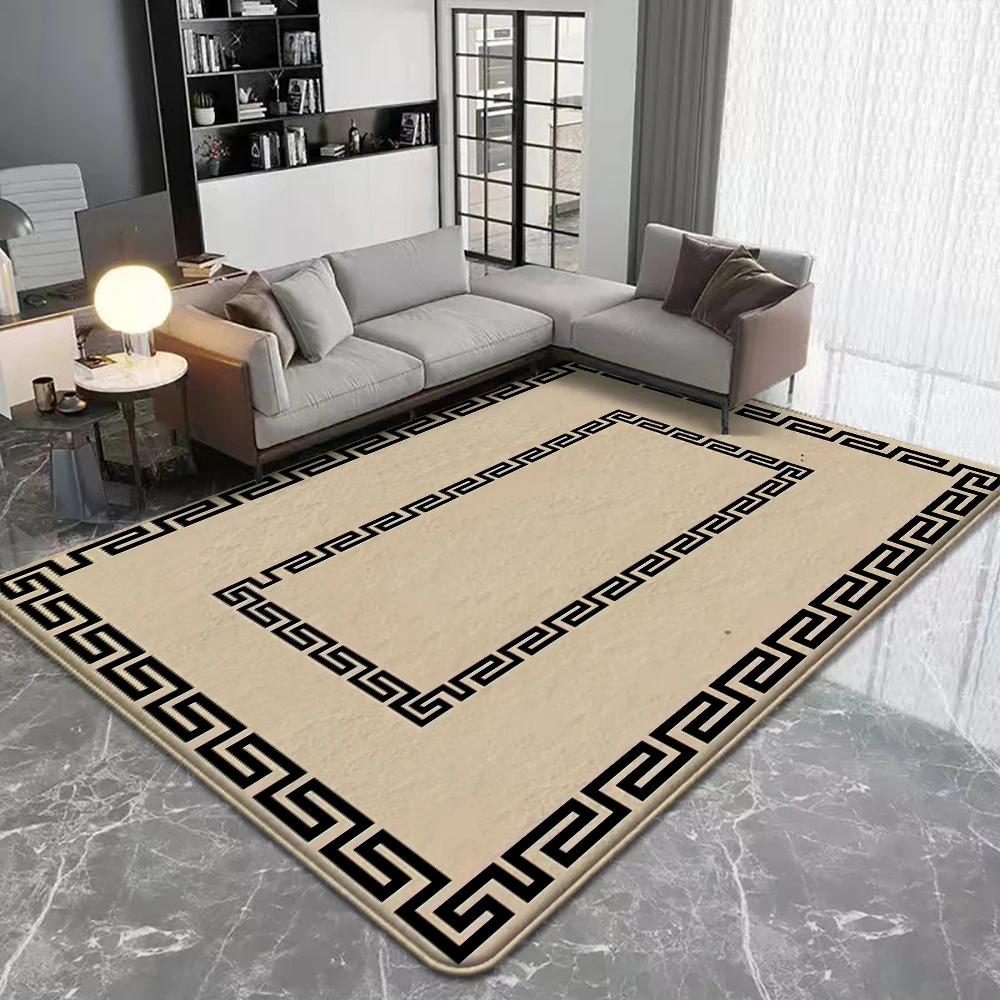 Moderner Bereichsteppich Rutschfeste Flanellteppiche für Heimdekor Wohnzimmer Schlafzimmer Küchendekor Maschinenwaschbare Fußmatte