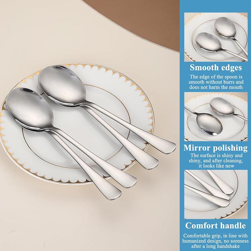 2/4Pcs Stainless Steel Serving Spoon Set Sering Utensils Set Serving Spoon for Party Vegetable Spoon Tableware Kitchen Supplies