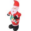 3,9 stopy Nadmuchiwany Święty Mikołaj z laską cukrową Wodoodporny Poliester 190T Podświetlany LED Nadmuchiwana Dekoracja Świąteczna na Podwórko dla