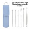 6-Piece Stainless Steel Earwax Remover Set with Leather Case
