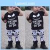 Adorabile Set T-shirt in Cotone a Strisce e Pantaloni Lunghi per Bambino/Bambina di Halloween