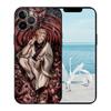 iPhone 15 Black TPU Case with Japanese Anime Painting, One Piece Pattern