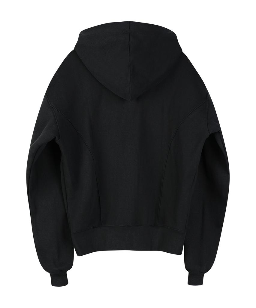 Youneedgarments Curved Hooded Sweatparka (Black)