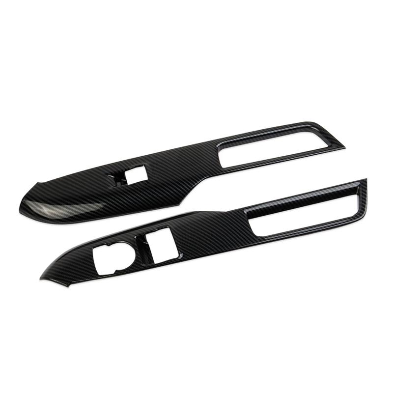 Door Window Lift Switch Panel Cover Trim For Ford Mustang 2024 Interior Accessories Carbon Fiber
