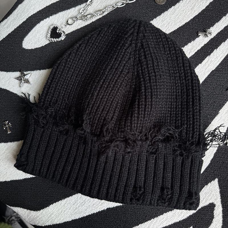 Unisex Streetwear Hats Knit Winter Beanie Hats Hip Hop Street Style Checked Beanie Hats