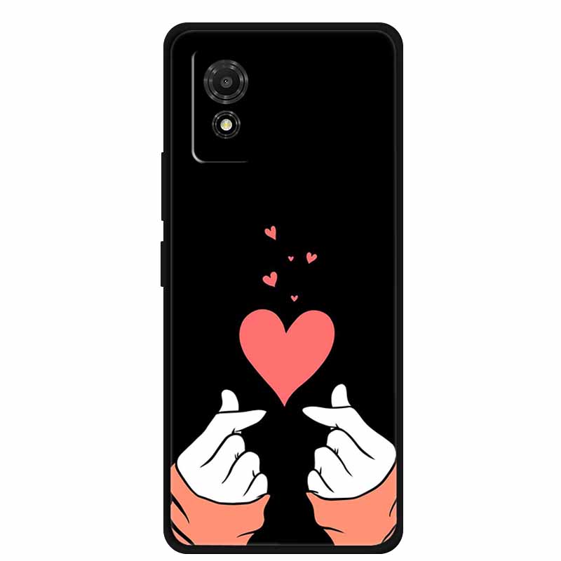 Phone Case For TCL 501 Case TCL501 Painted Cat Silicone Protective Cover for TCL 501 T433D 2024 Bumper Protector Fundas Coque