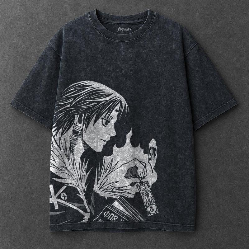 

Anime Hunter x Hunter Chrollo Clothing Men Women Short Sleeve Tshirts Washed Cotton Tee Retro Oversized T-shirt Harajuku T Shirt XXL чёрный