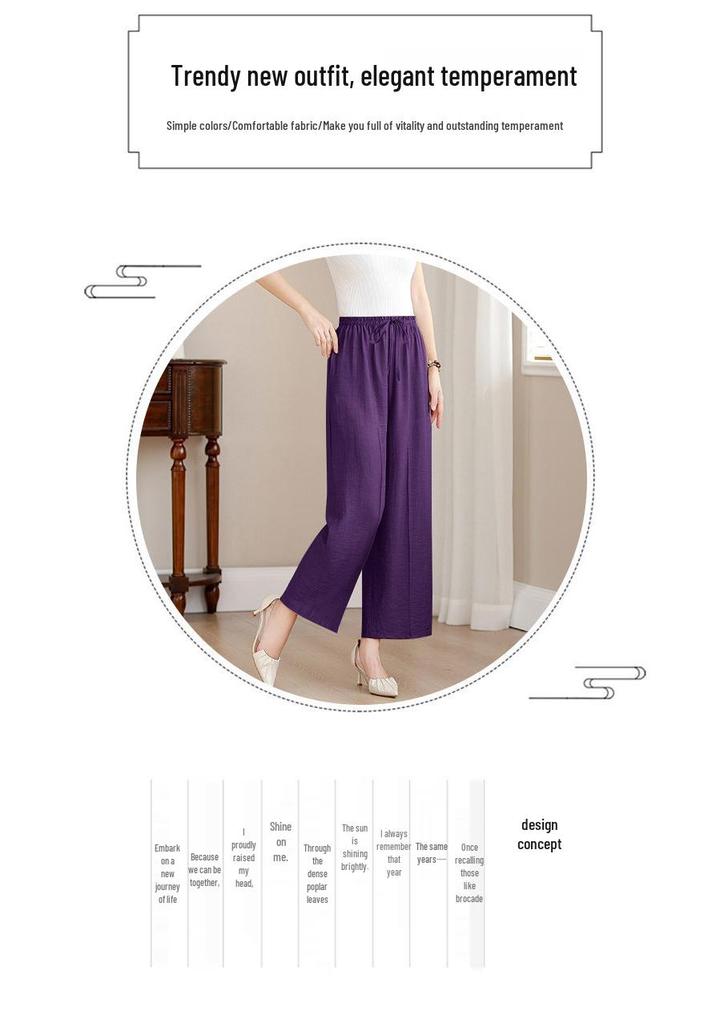 Plus Size Ice Silk Wide Leg Cropped Pants - Trendy Korean Style for Spring & Summer