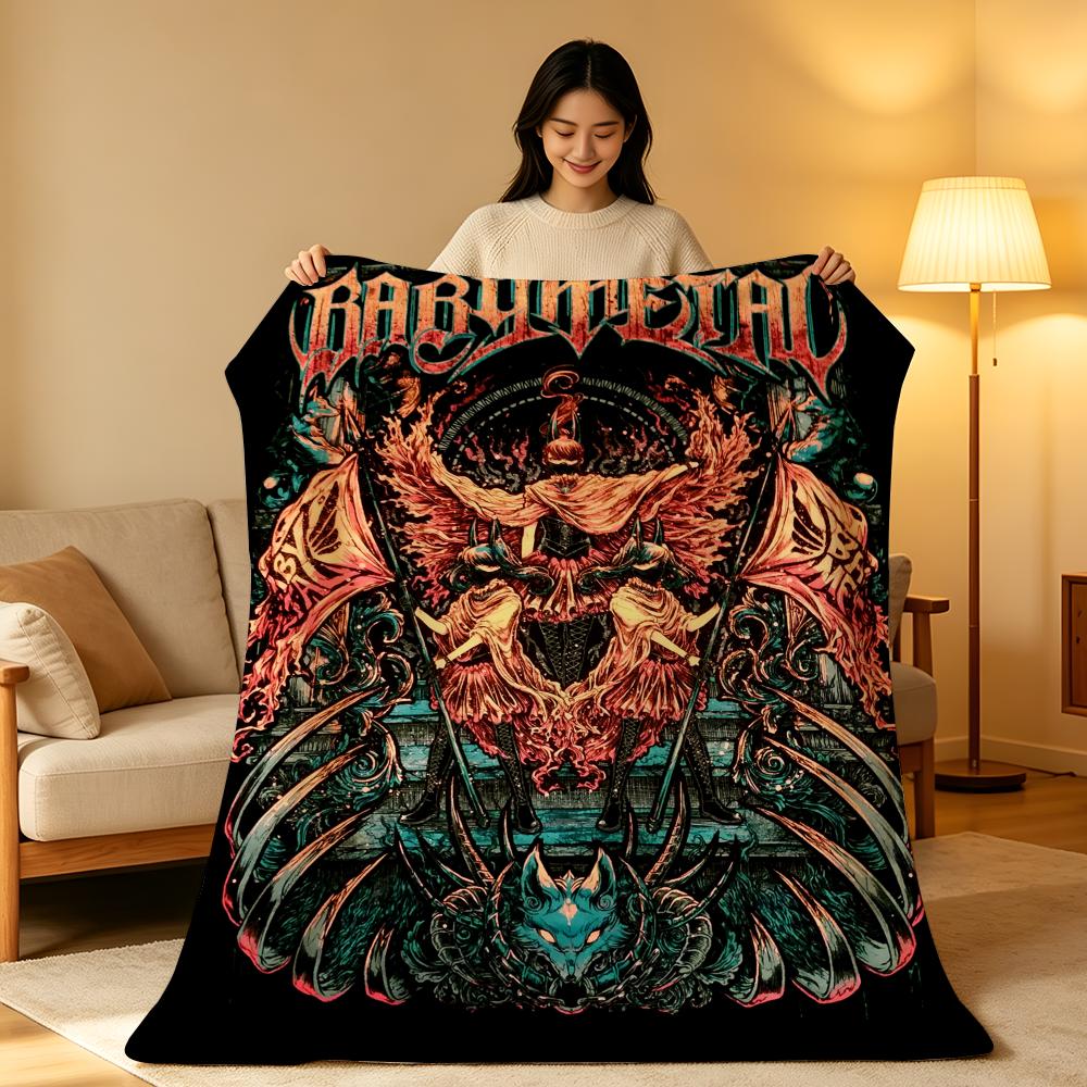 K-pop group B-Babymetal Throw High-Density Short Plush Blanket Soft Skin-Friendly for Sofa Nap Air-Conditioned Room