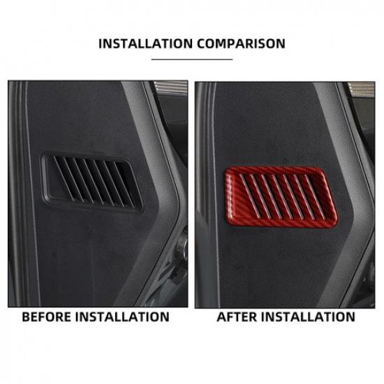 For F-150 Red Carbon Fiber Side Air Condition Vent Outlet Trim for Ford F150 21+