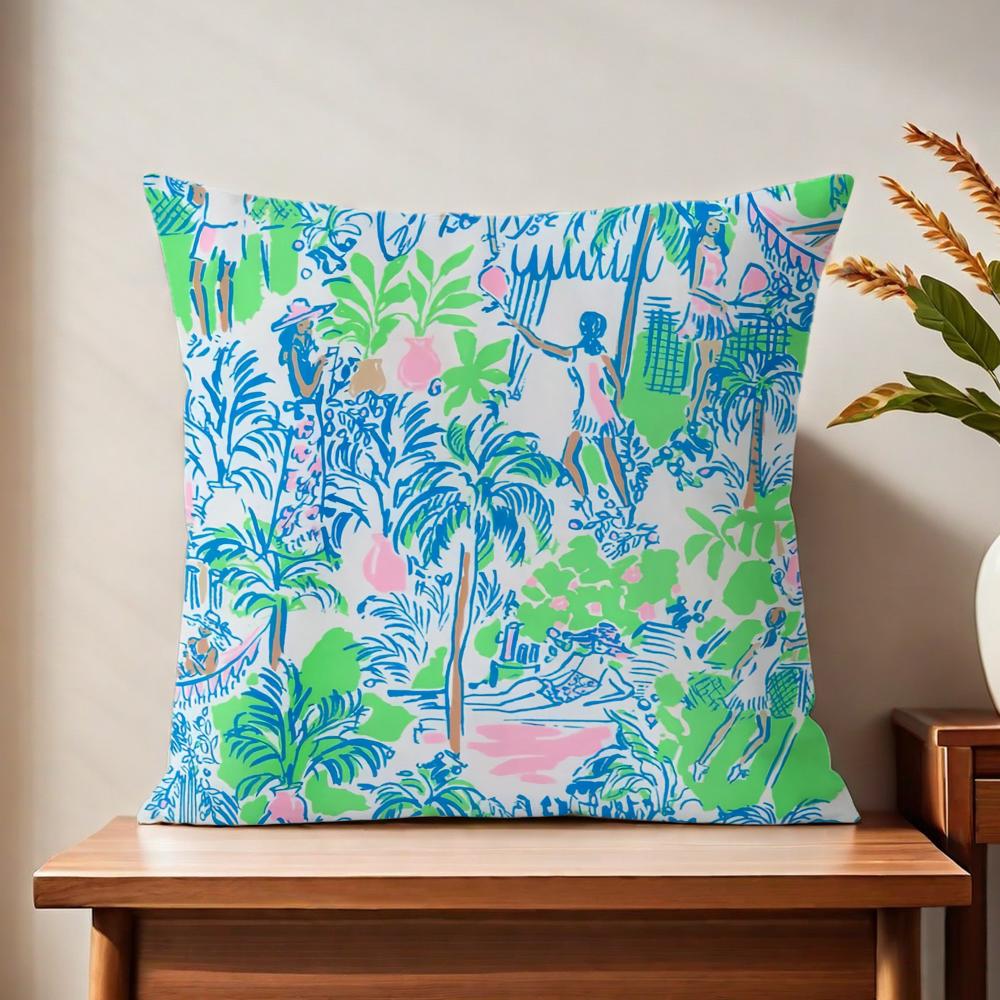 LLilly Lurxury PPulitzer Cushion Cover For Pillow Printing Sofa Decoration Home Car Room Coffee Shop Office Nordic Simplicity