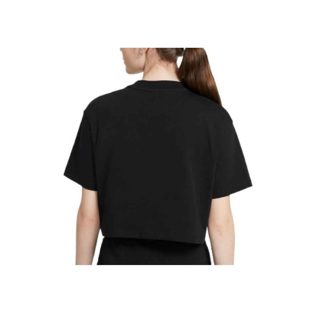 Nike Womens Contrast Color Logo Print Solid Short Sleeve Sports T-Shirt Women Tops Black CJ3758-011