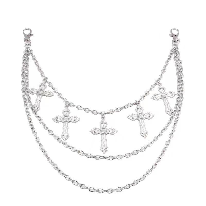 Europäisch-amerikanischer Hip-Hop Punk Pentagramm Anhänger Taillenkette mit Schmetterlingsanhänger