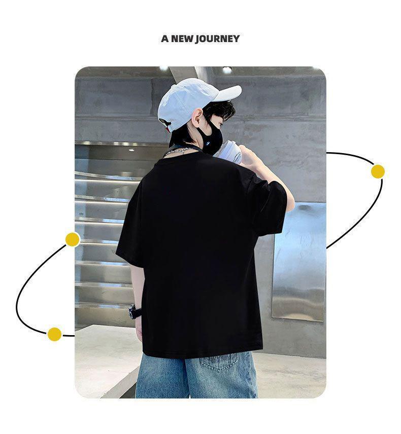 Jungen Cartoon Baumwoll-T-Shirt - Atmungsaktiv & Schweißabsorbierend, Kurzärmelig, Stilvolle & Lockere Passform für Mittlere und Große Kinder - Sommer-Trend