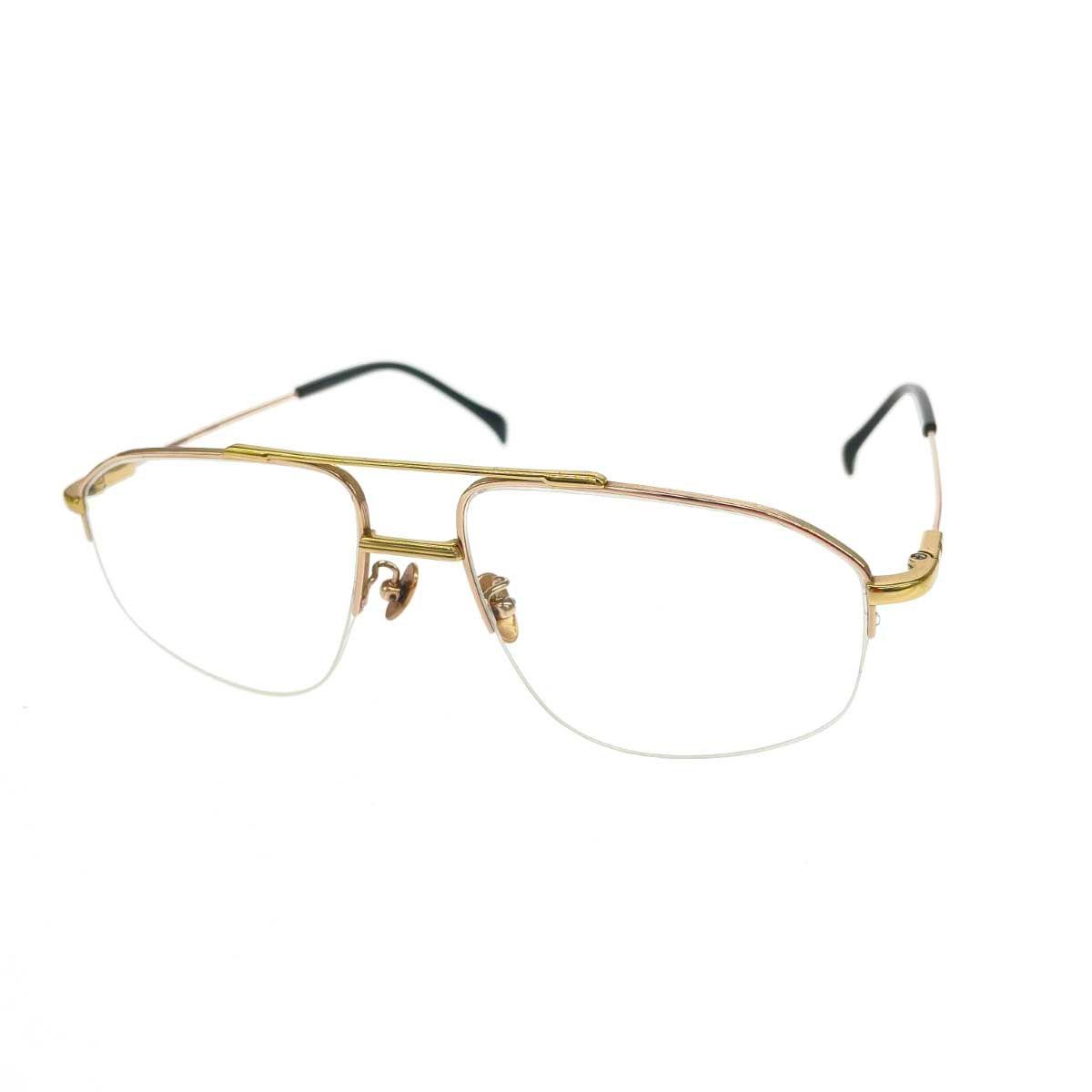 Used PROJEKT PRODUKT Project Product Glasses Double Bridge/Metal Frame Gold Color Unisex / 243001003531