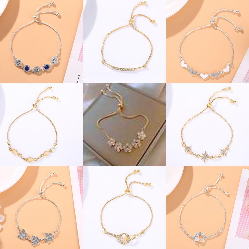 Korean Style Zircon Flower Bracelet for Women - Trendy, Simple, Personalized Design