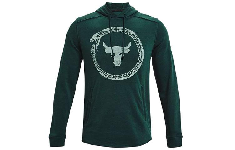 Under Armour Project Rock Sweatshirts Men s Green Hooded Moderate Regular 1361747-384 S