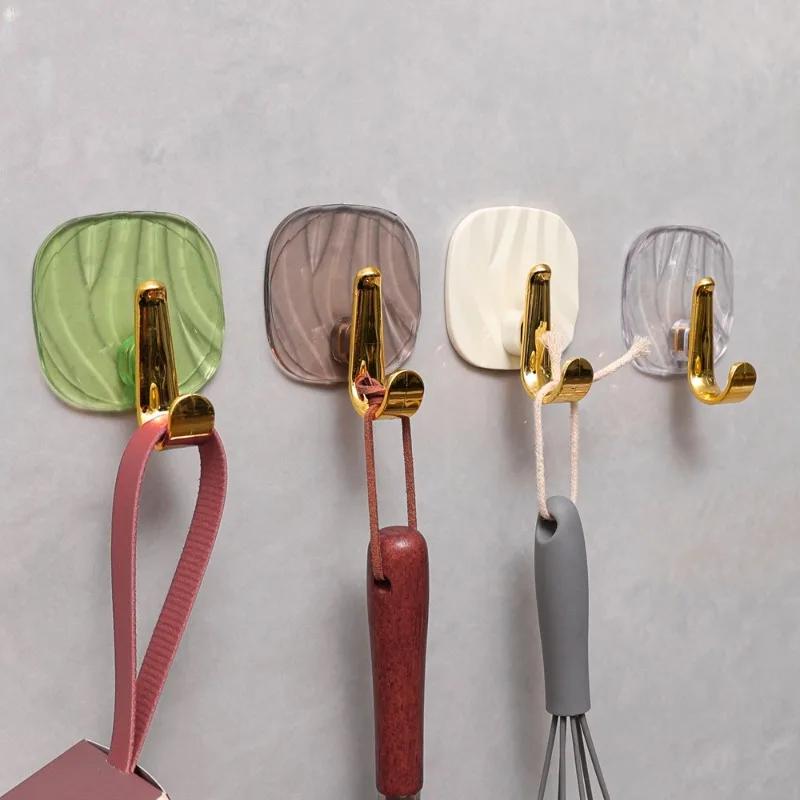 4 Stück Acrylhaken Stanzfrei Selbstklebend Badezimmerhaken Wandmontiert Handtuchhalter Mantel Schlüssel Hängehaken Heimdekor Halter