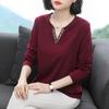 Korean Style Long Sleeve T-Shirt Women's Undershirt Base Layer Top Middle-Aged Mom Outfit Temperament Slim Fit Trendy