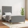 VidaXL Bed Frame with Headboard Dark Grey 100x200 Cm Fabric 3125196