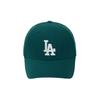 MLB Logo Embroidery Polyester Fiber Polyurethane Cotton Peaked Cap Unisex Couple Style Green 3ACPV084N07GND