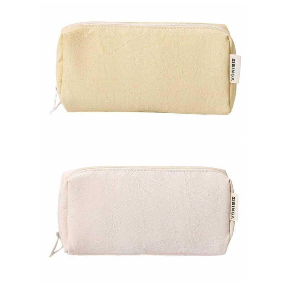Cream White Yellow Big Pencil Bag Korean Style INS Pencil Pouch  School Supplies