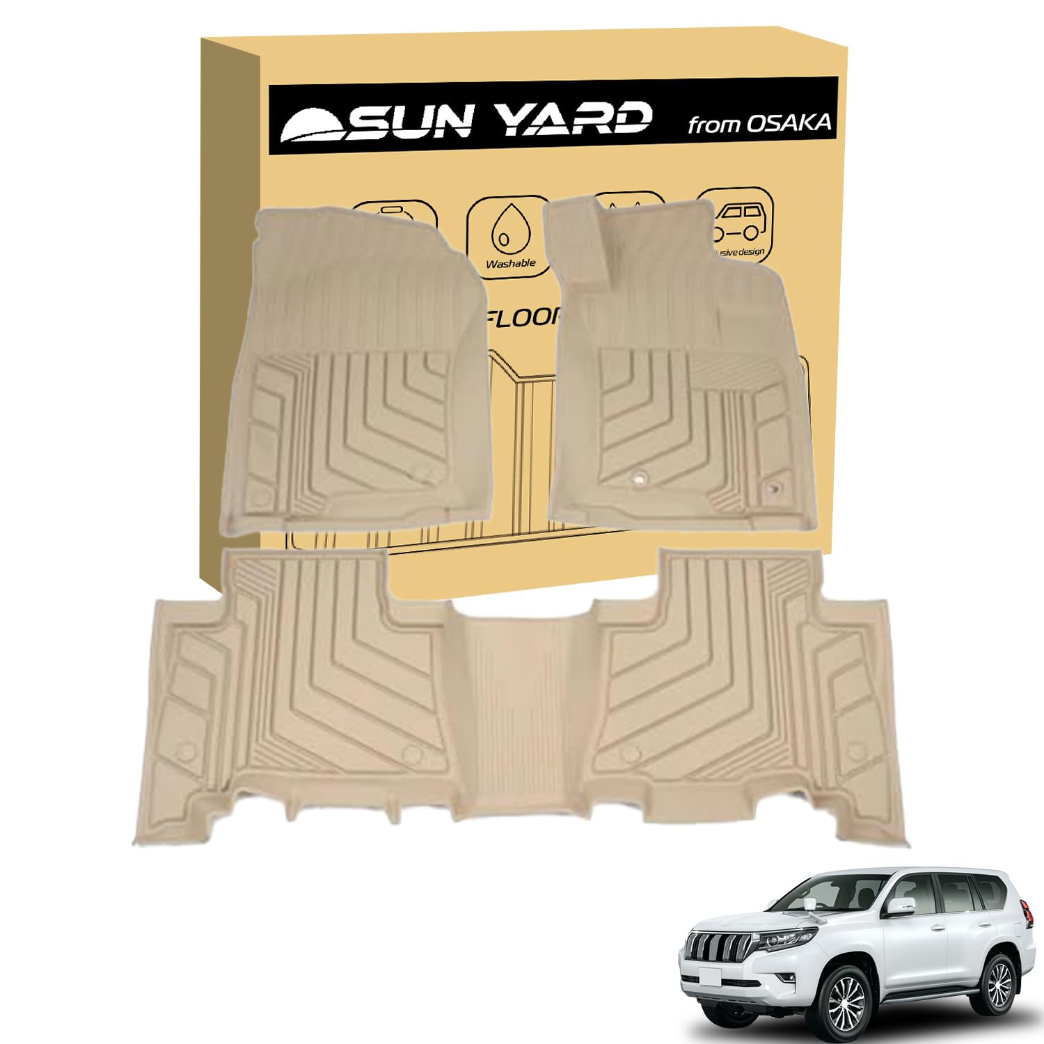 

Toyota Land Cruiser Prado 150 Серия Пол Специально разработан для Пользовательские детали Пол [SunYard] Коврики, Бежевый, Автомобиль, Водонепроницаемый, (Бежевый, [5/7 бежевый