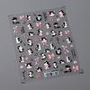 Fashion Silver Metallic Texture Nail Stickers 5D Embossed Stars Bow Love Cat Wings Nail Art Stickers DIY nail decoration