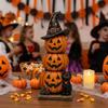 Vintage Halloween Pumpkin Ghost Figurine 2D Flat Halloween Wooden Sign  Home Decor