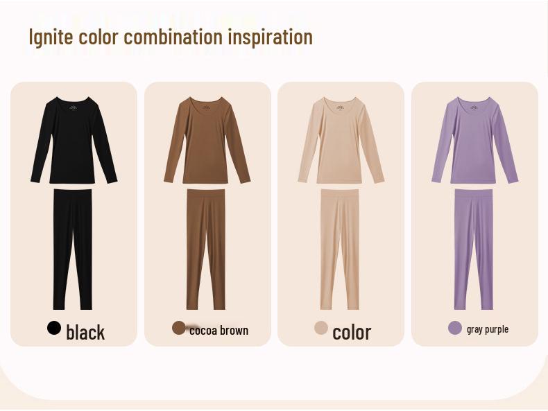 Hyaluronic Acid Base Women's Anti-Static Seamless Thermal Underwear Set