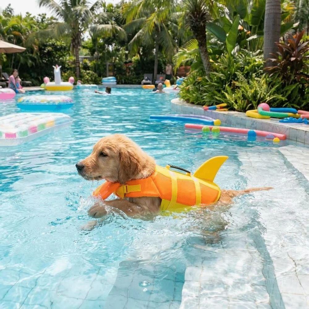 Waterproof Dog Swimming Vest Shark Shape Dog Buoyancy Vest Pet Flotation Vest  Pool Play