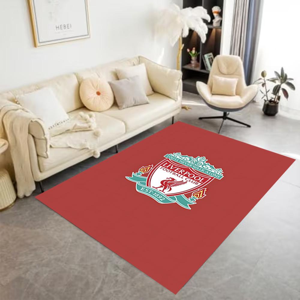 Liverpool Fc Crest Area Rug Perfect for Entryway Balcony Bedrooms Outdoor Anti-slip Rug Decorate Offices Birthday/Christmas Gift