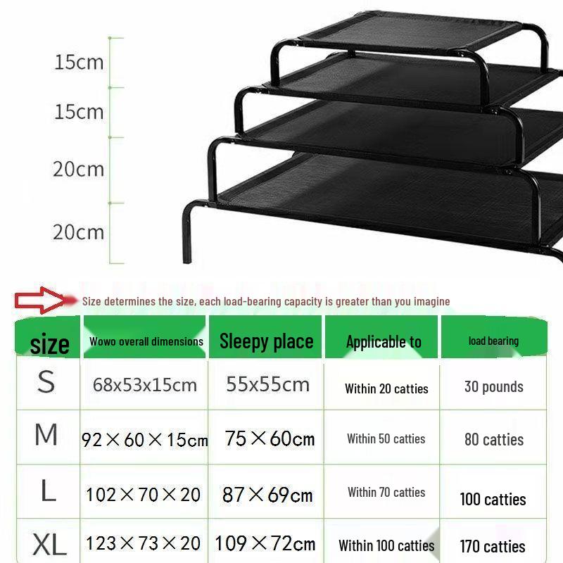 Ganzjahres-erhöhtes Haustierbett: Feuchtigkeitsbeständige Schlafmatte für große und kleine Hunde