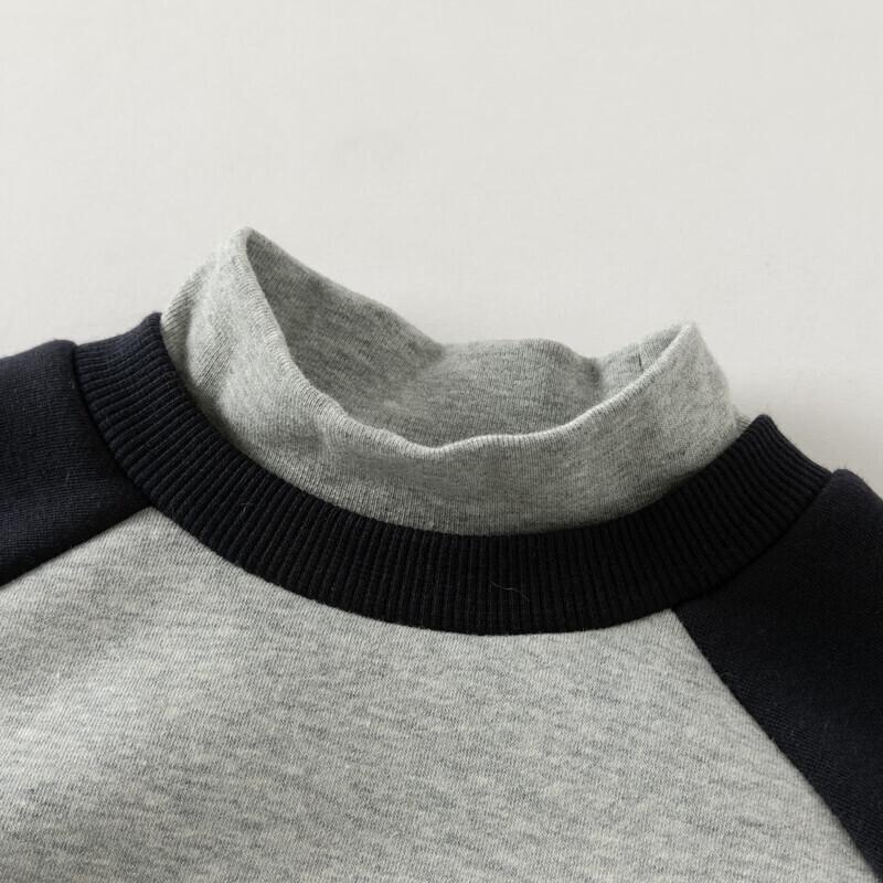 DAVE & BELLA Boys' Antibacterial Mock Neck Pullover Sweatshirt