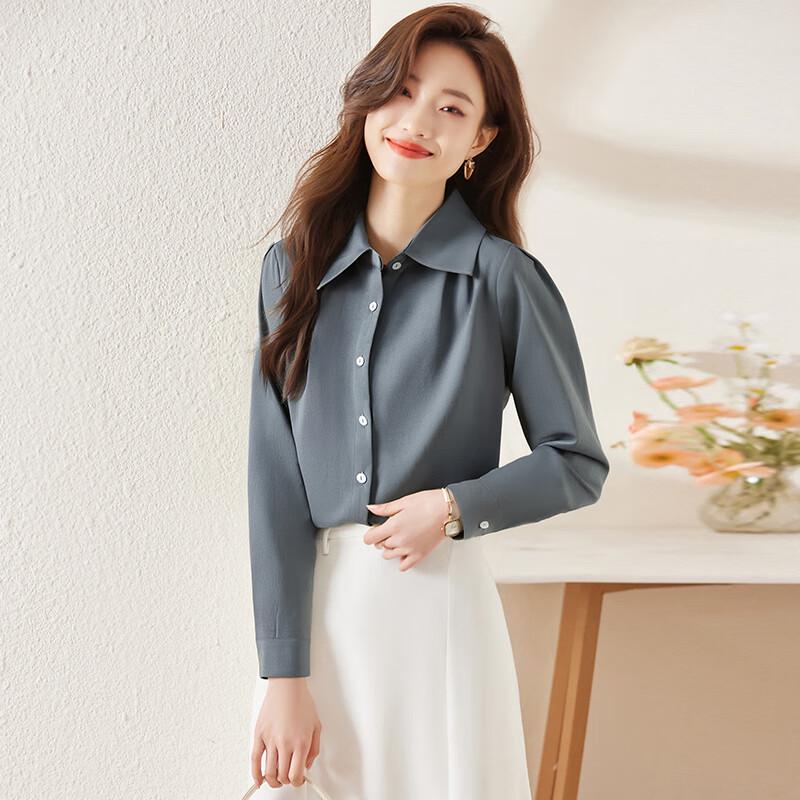Women's Long-Sleeve Professional Chiffon Blouse