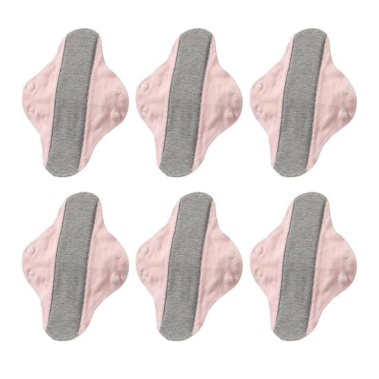 6Pcs Reusable Washable Menstrual Pads Leak-Proof Waterproof Breathable Graphene Cloth Incontinence Pads Elderly Sanitary Pads