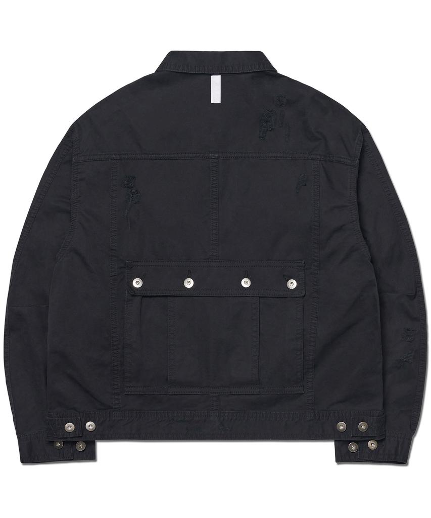Nomanual I.P Damaged Jacket - Washed Black