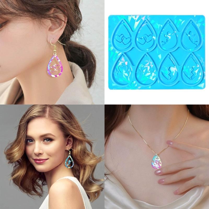 Portable Silicone Mold Valentine's Day Earring Pendant Molds Holographical Earrings Mould Jewelry Moulds for DIY Lovers