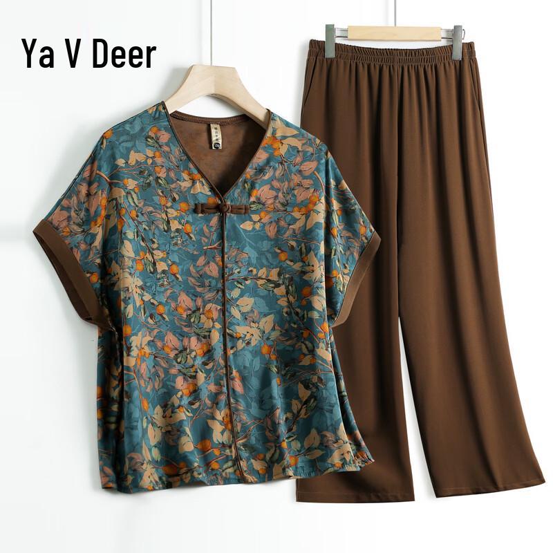 Yalu Women s Plus Size Summer Casual Two-Piece Set 4XL