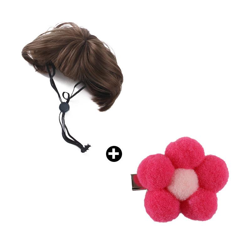 Adorable Pet Wig Accessory Set For Dogs With Colorful Floral Hair Clips For Parties And Celebrations