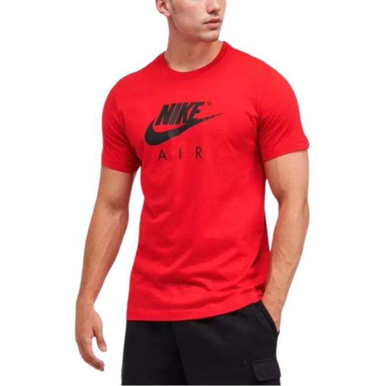 Nike T Shirts Men's Red Crew Neck Moderate Straight Fit