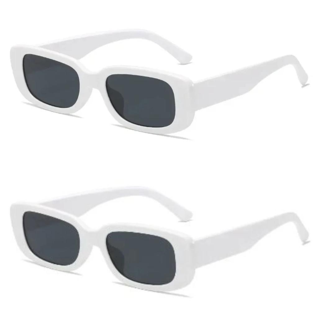 2 Stück Kleine Rechteckige Sonnenbrillen Damen Designer Vintage Sonnenbrillen Damen Klassische Brillen Schwarz Quadratisch Oculos UV400 Brillen