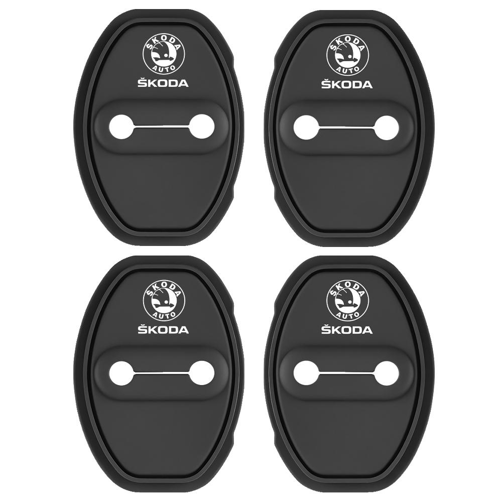 AAAAP1 2/4PCS Silicone Car Door Lock Protector Cover Buckle Auto Accessories For Skoda Octavia Kamiq Fabia Kodiaq Rapid Karoq Scala S